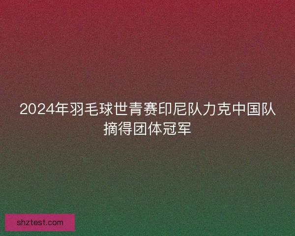 2024年羽毛球世青赛印尼队力克中国队摘得团体冠军