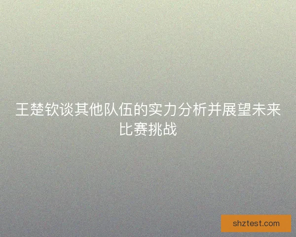 王楚钦谈其他队伍的实力分析并展望未来比赛挑战